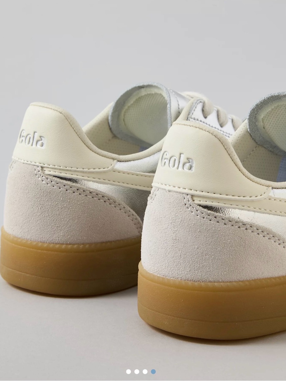 Gola Classics Viper Metallic Sneaker Silver Gum Sole Women’s 8.5 - Picture 4 of 9